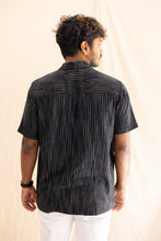 Load image into Gallery viewer, Distressed Black Khadi Shirt
